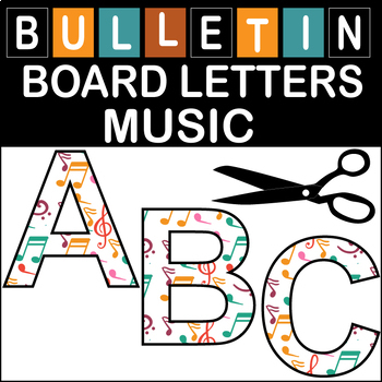 Preview of Music Bulletin Board Letters Classroom Decor (A-Z a-z 0-9)