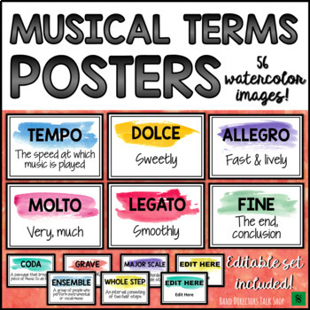Preview of Music Word Wall: Musical Terms Music Posters