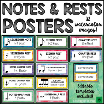 Music Classroom Decor: Notes and Rests Music Posters | TPT