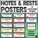 Music Classroom Decor: Notes and Rests Music Posters