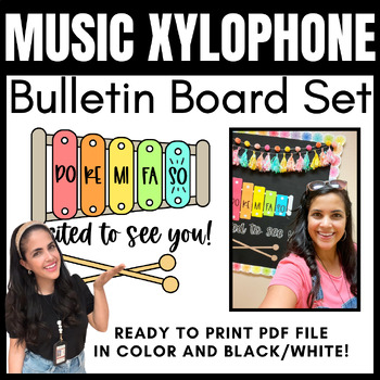 Preview of Music Bulletin Board Set | Xylophone | DO RE MI FA SO EXCITED TO SEE YOU!
