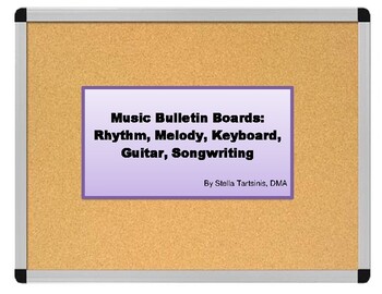 Preview of Music Bulletin Boards: Rhythm, Melody, Keyboard,  Guitar, Songwriting