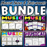 Music Bundle: Music Notes and Musical Instruments Coloring