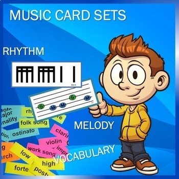 Preview of Music Cards: Elementary Music Card Bundle, K-5