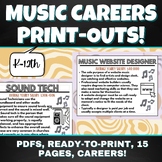 Music Careers Print Out! Wall Decor!