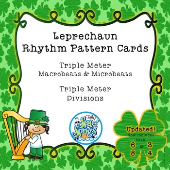 Preview of Music Center Game - Write the Room - 3/4 & 6/8 - Leprechaun Rhythm Pattern Cards