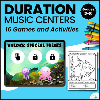 Preview of Music Centers - Duration of Notes and Rests - Games & Activities Bundle