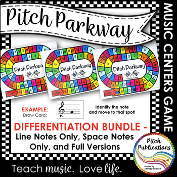 Preview of Music Centers - Pitch Parkway {BUNDLE} Treble Clef Note Naming Game