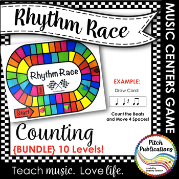 Preview of Music Centers: Rhythm Race Counting Edition {BUNDLE} Levels B + 1-9