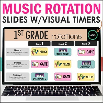 Preview of Music Centers Rotation Chart - Digital Rotation Slides for Music Centers