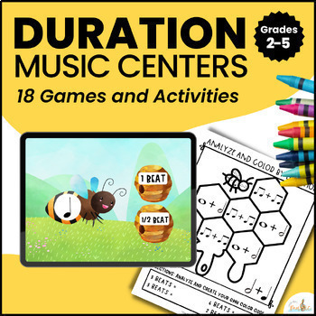Preview of Music Centers for Note Value - Duration Games and Activities Bundle