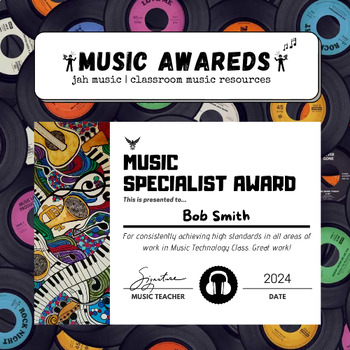 Preview of Music Awards/Certificates Editable PPT