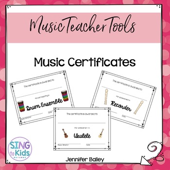 Preview of Music Certificates  {Editable}