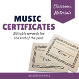 Music Certificates {Editable}