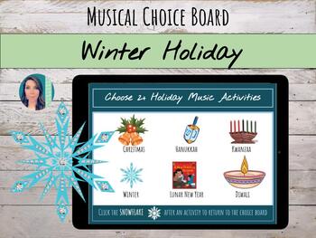 Preview of Music Choice Board Christmas, Hanukkah, Diwali, Lunar New Year, Kwanzaa, Winter
