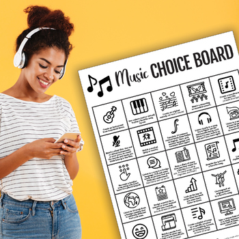 Preview of Music Choice Board for Independent Learning (Band, Choir, Orchestra)