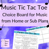 Music Choice Board for Music from Home or Sub Plans (tech 