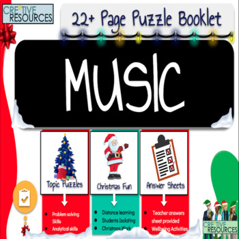 Preview of Music Christmas Puzzle Work Booklet