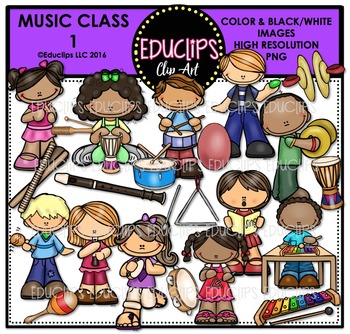 Preview of Music Class 1 Clip Art Bundle {Educlips Clipart}