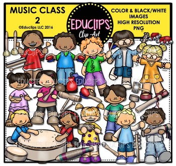 Preview of Music Class 2 Clip Art Bundle {Educlips Clipart}