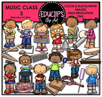 Preview of Music Class 3 Clip Art Bundle {Educlips Clipart}