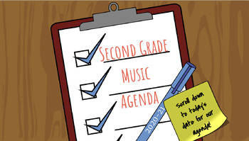 Preview of Music Class Agenda - Whiteboard w/ Bitmoji