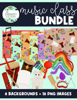 Preview of Music Class Background + Clipart Bundle