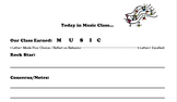 Music Class Behavior Note