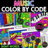 Music Class Color by Code Sight Words Activity | Piano | N