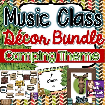 Preview of Music Class Decor Bundle - Camping Theme