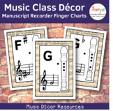 Music Class Decor - Manuscript Recorder Finger Charts