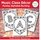 Music Class Decor - Paisley Alphabet Bunting