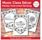 Music Class Decor - Paisley Orchestra Instrument Bunting