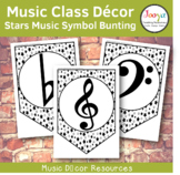Music Class Decor - Stars Music Symbol Bunting