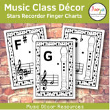 Music Class Decor - Stars Recorder Finger Charts