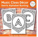 Music Class Decor - Swirls Alphabet Bunting