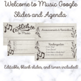 Music Class Google Slides for Agenda and I can Statements