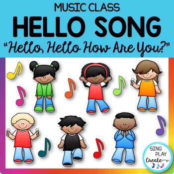 Preview of Music Class Hello Song: "Hello, Hello How Are You?" Choral Round, Solfege