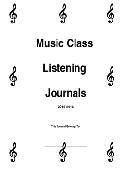 Preview of Music Class Listening Journals