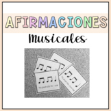 Music Class Positive Affirmations Rhythm Cards in Spanish