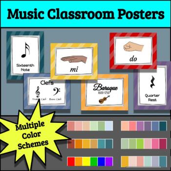 Preview of Music Class Posters [BUNDLE] -- Solfege, Elements of Music, Notes & Rests, Eras