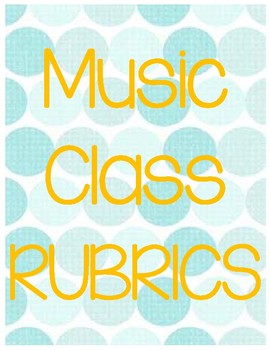 Preview of Music Class Rubric Bundle