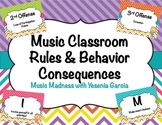 Music Class Rules & Behavior Consequences (Editable Templates)