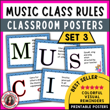 Preview of Music Classroom Rules Decor Posters
