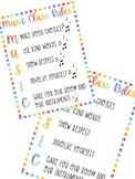 Music Class Rules Poster - Rainbow Text