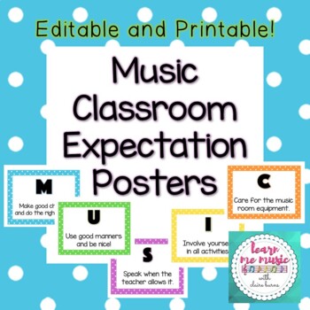 Preview of Music Class Rules Posters Printable
