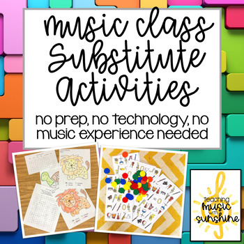 Preview of Music Class Substitute Activities - No Prep, No Technology, No Music Experience
