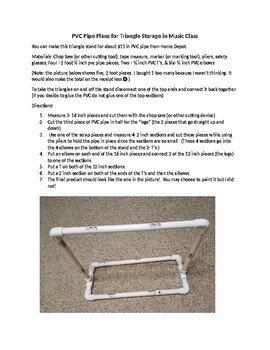 Preview of Music Education - Triangle Stand made with PVC pipe Plans