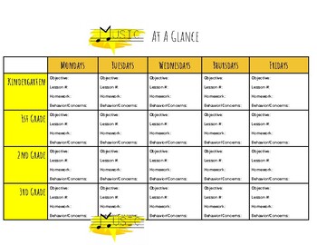 Preview of Music Classes At-A-Glance (week by week)