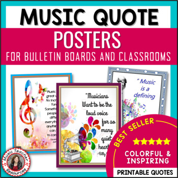 Preview of Music Classroom Décor Quote Posters for Bulletin Boards